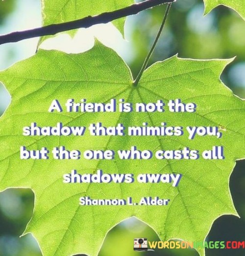 A Friend Is Not The Shadow That Mimics You But The One Who Quotes