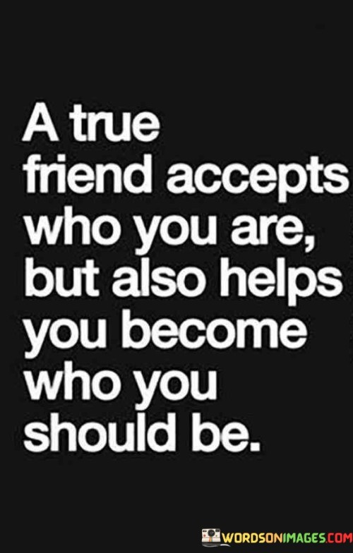 A Ture Friend Accepts Who You Are But Also Helps You Quotes