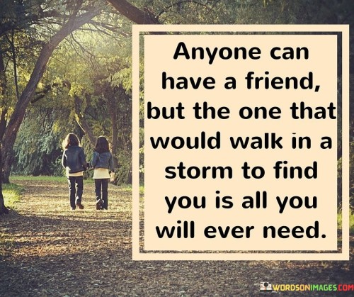 Anyone Can Have A Friend But The One That Would Walk Quotes