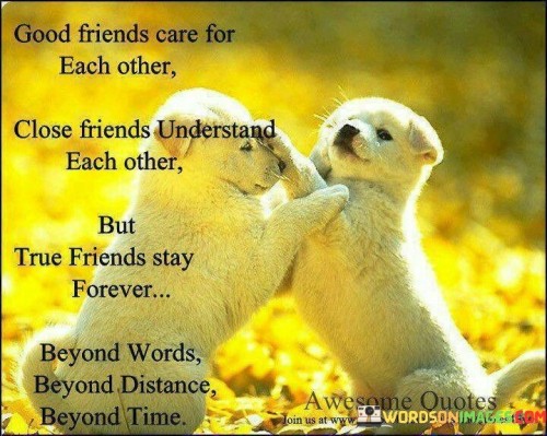 Good Friends Care For Each Other Close Friend Understand Each Other Quotes