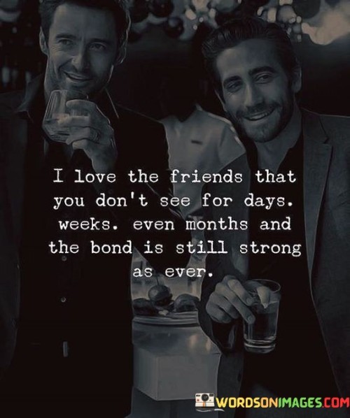 I Love The Friends That You Don't See For Days Quotes