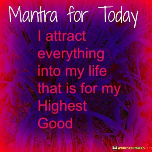 Mantra For Today I Attract Everything Into My Life Quotes