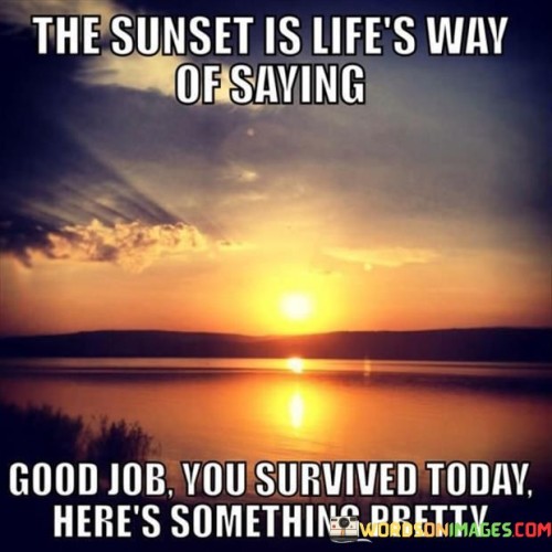 The Sunset Is Life's Way Of Saying Good Job You Survived Today Quotes