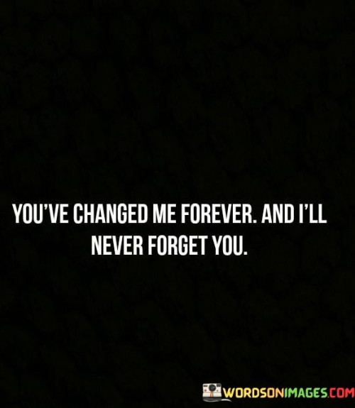 You've Changed Me Forever And I'll Never Forget You Quotes