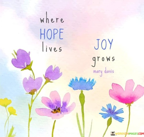 Where Hope Lives Joy Grows Quotes