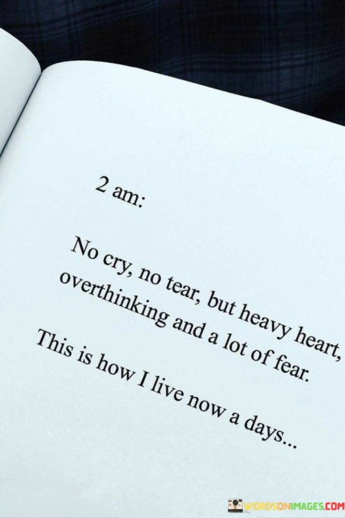 2 Am No Cry No Tear But Heavy Heart Overthinking Quotes