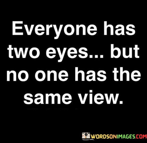 Everyone Has Two Eyes But No One Has The Same View Quotes