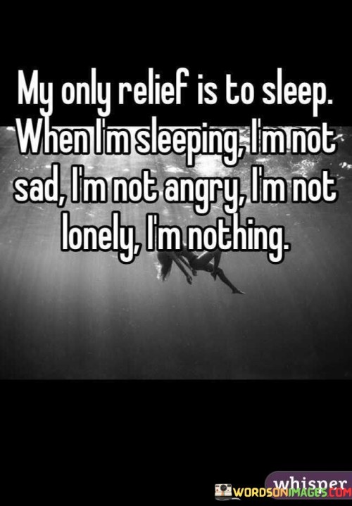 My Only Relief Is To Sleep When I'm Sleeping Quotes