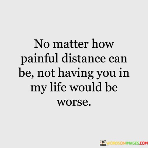 No Matter How Painful Distance Can Be Not Having You In My Life Quotes