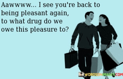Aawww I See You're Back To Being Pleasant Again Quotes
