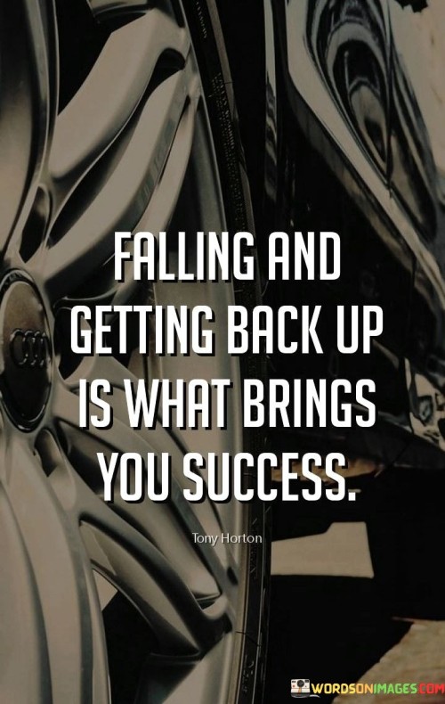 In the first paragraph, this statement emphasizes the process of overcoming failures. It suggests that experiencing setbacks and recovering from them is a crucial aspect of achieving success. By highlighting the resilience required, the statement underscores the transformative power of persistence.

The second paragraph underscores the concept of learning from challenges. It implies that setbacks provide valuable lessons that contribute to growth. This part of the statement highlights the idea that setbacks can be stepping stones toward success.

In the third paragraph, the statement signifies the significance of perseverance. It encourages individuals to embrace failures as opportunities for improvement and to keep moving forward. This statement ultimately underscores the idea that a key element of success lies in the ability to bounce back from adversity, learn from it, and continue the journey with determination.