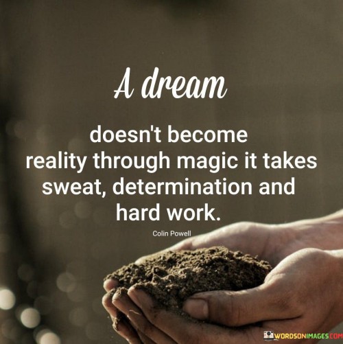 A Dream Desn't Become Reality Through Magic It Takes Sweat Determination And Hard Work Quotes