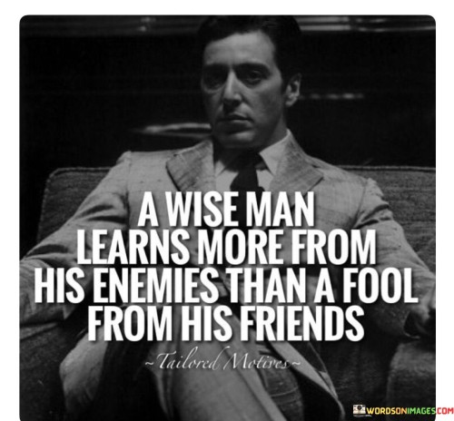 A Wise Man Learns More From His Enemies Than A Fool Quotes