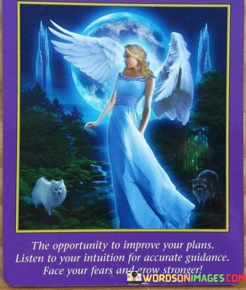 The Opportunity To Improve Your Plans Listen To Your Intuition Quotes