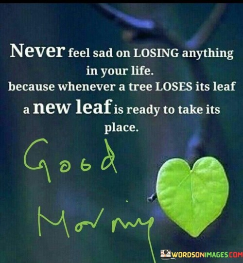 Never Feel Sad On Losing Anything In Your Life. Quotes