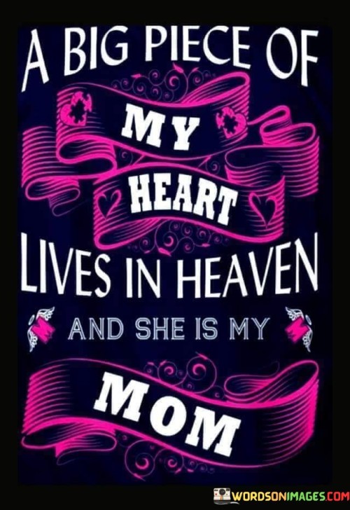 A Big Piece Of My Heart Lives In Heaven And She Is My Mom Quotes