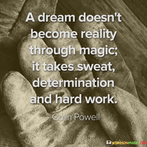 A Dream Doesn't Become Reality Through Magic Quotes