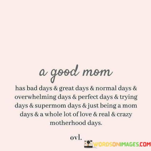 A Good Mom Has Bad Days & Great Days & Normal Quotes