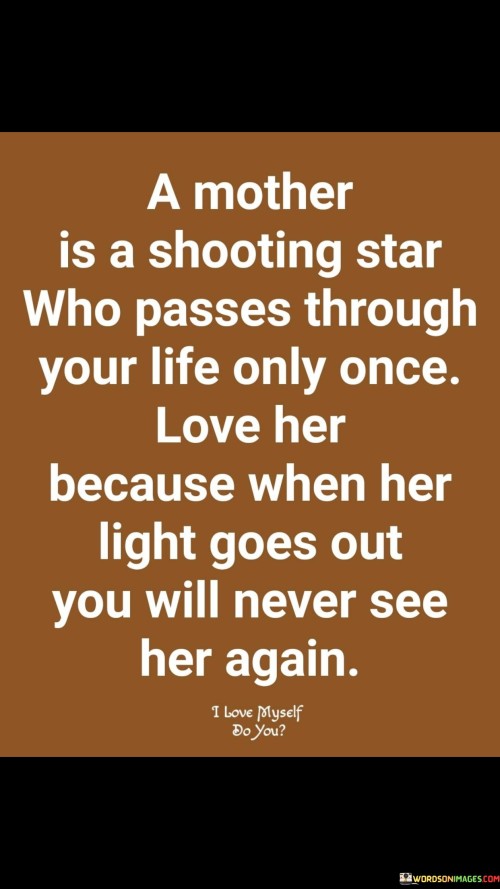 A Mother Is A Shooting Star Who Passes Through Your Quotes