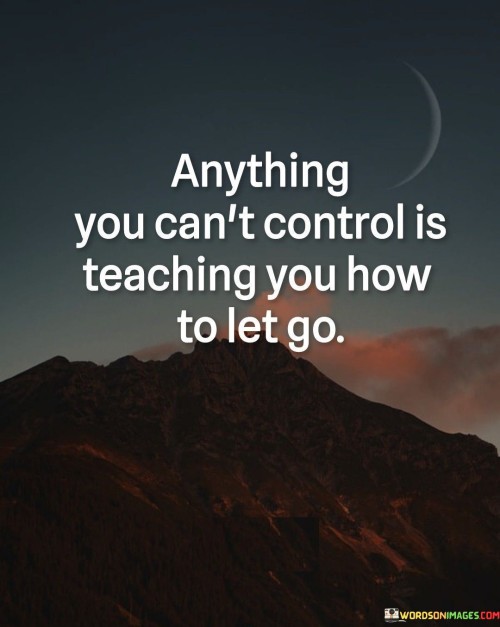 Anything You Can't Control Is Teaching You How To Let Go Quotes