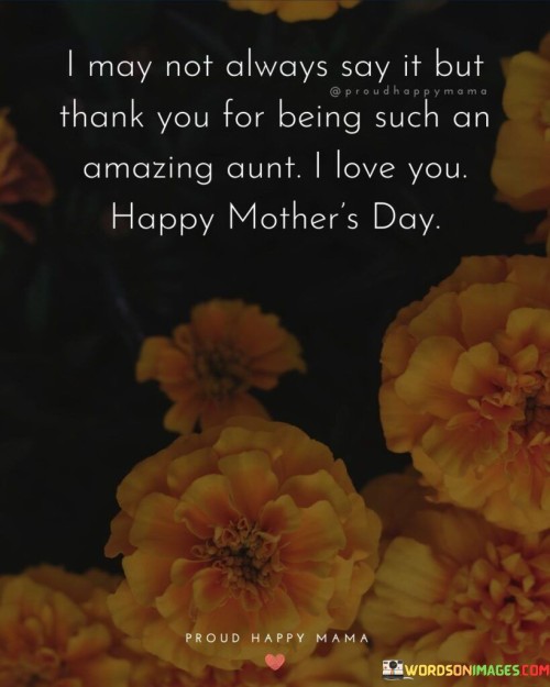 I May Not Always Say It But Thank You For Being Such An Amazing Aunt I Love Quotes