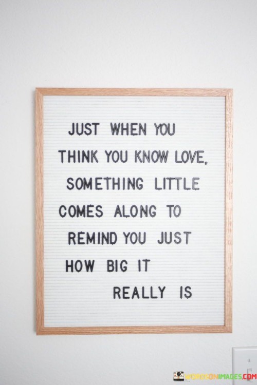 Just When You Think You Know Love Something Little Comes Along To Quotes