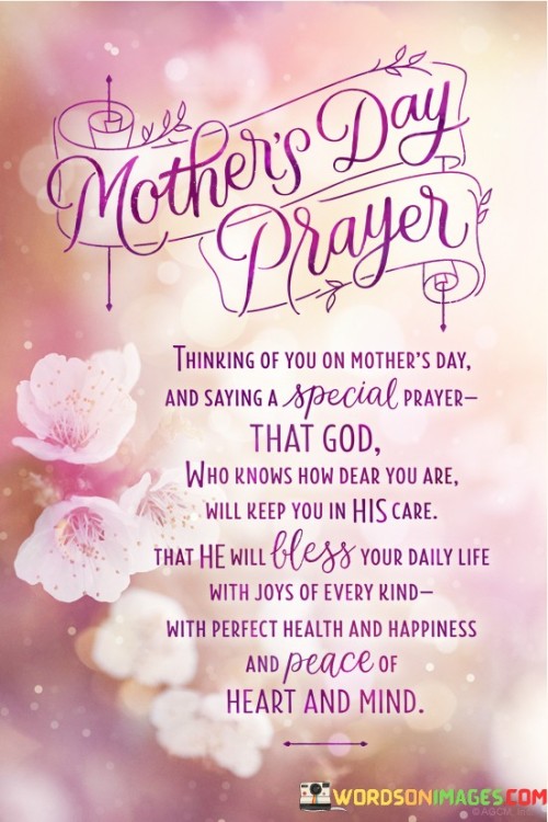 Mother's Day Prayer Thinking Of You On Mother's Day And Saying Prayer Quotes