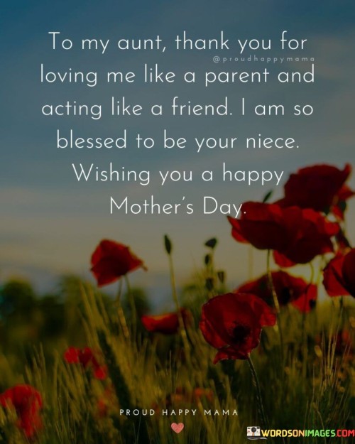 To My Aunt Thank You For Loving Me Like A Parent And Acting Like A Friend Quotes