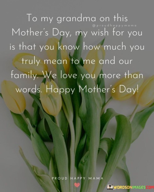 To My Grandma On His Mother's Day My Wish For You Is That You Know How Quotes