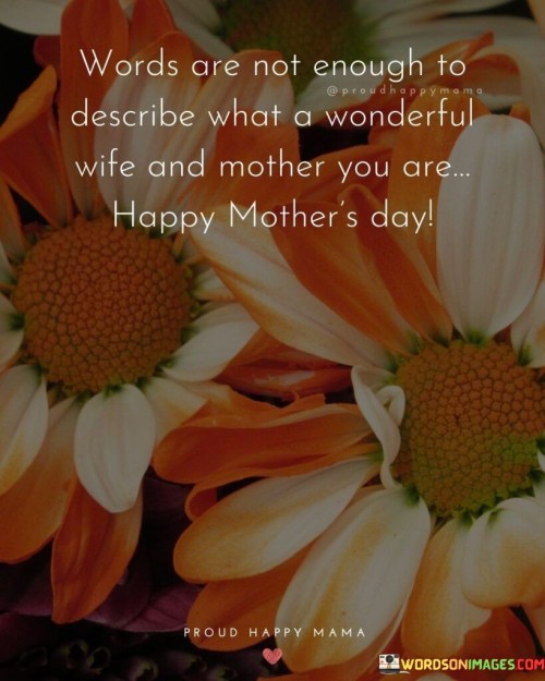 Words Are Not Enough To Describe What A Wonderful Wife And Mother You Are Quotes