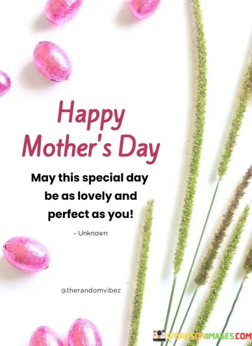 Happy Mother's Day May This Special Day Be As Ovely And Perfect As You Quotes