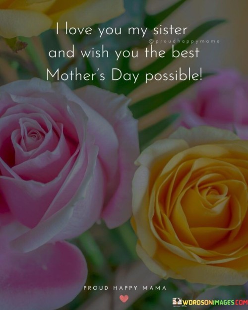 I Love You My Sister And Wish You The Best Mother's Day Possible Quotes