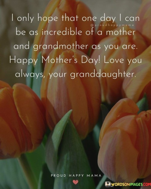 I Only Hope That One Day I Can Be As Incredible Of A Mother And Grandmother Quotes