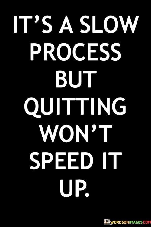 It's A Slow Process But Quitting Won't Speed It Up Quotes