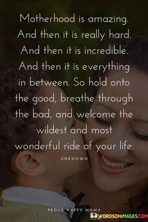 Motherhood Is Amazing And Then It Is Really Hard And Then It Is Incredible Quotes