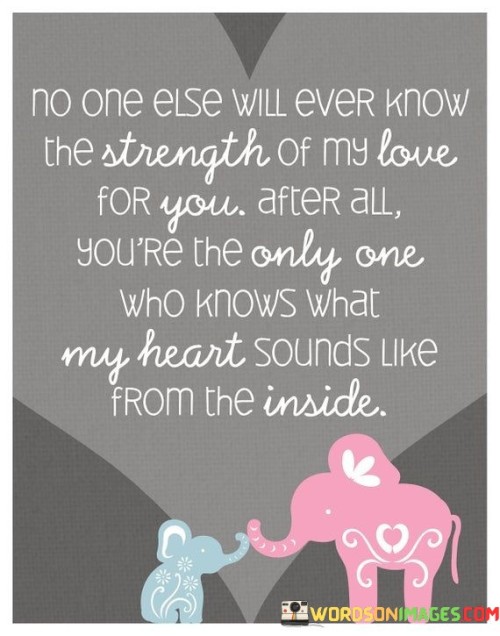 No One Else Will Ever Know The Strength Of My Love For You After All You're Quotes