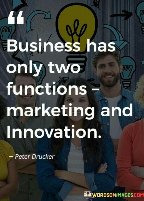 Business Has Only Two Funtions Marketing And Innovation Quotes