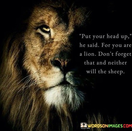 Put Your Head Up He Said For You Are A Lion Quotes