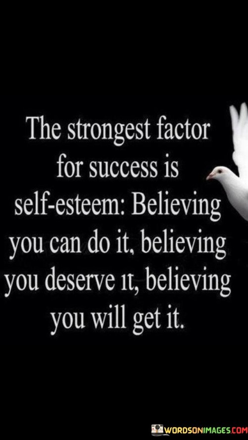 The Strongest Factor Is Self esteem Believing Quotes