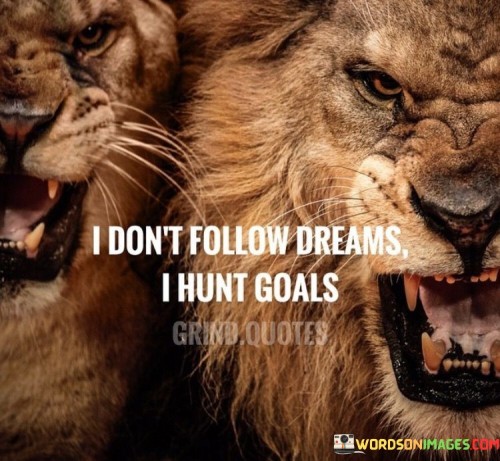 I Don't Follow Dreams I Hunt Goals Quotes