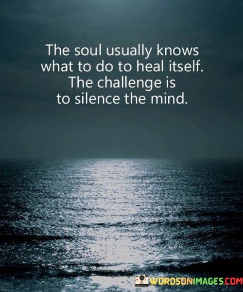 The Soul Usually Knows What To Do To Heal Itself Quotes