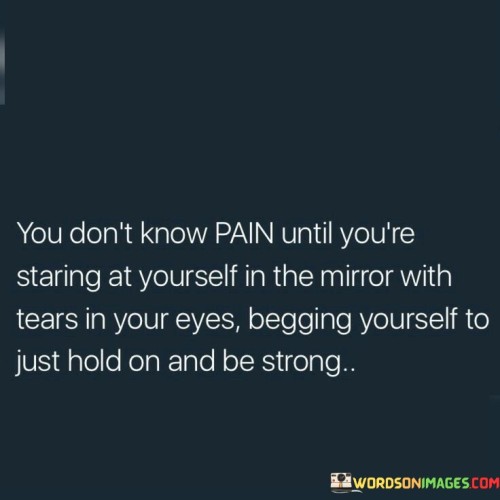 You Don't Know Pain Until You're Staring At Yourself Quotes