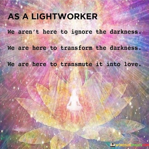 As A Light Worker We Aren't Here To Ignore The Darkness Quotes