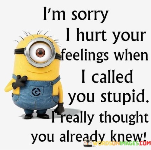 I'm Sorry I Hurt Your Feelings When I Called You Stupid Quotes