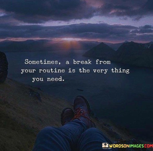 Sometimes A Break From Your Routine Is The Very Thing You Need Quotes