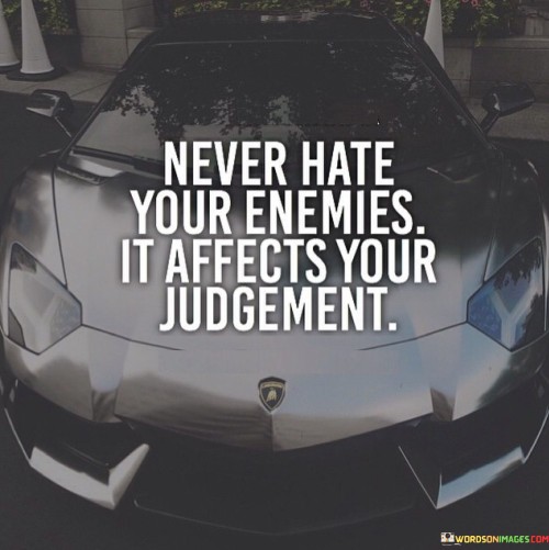 Never Hate Your Enemies It Affects Your Judgement Quotes