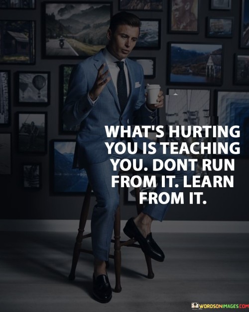 What's Hurting You Is Teaching You Don't Run Quotes