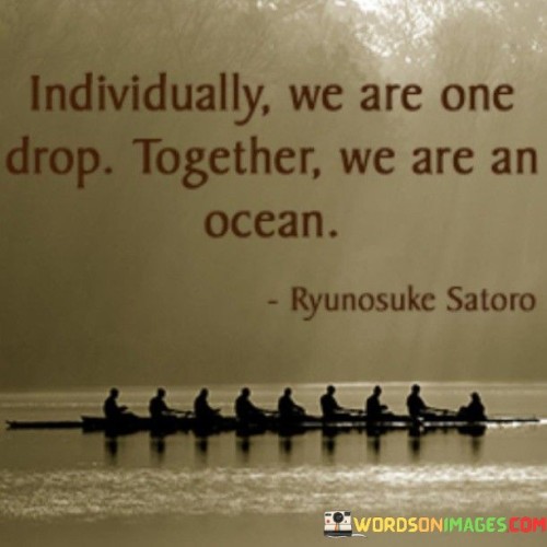 Individually We Are One Drop Together Are An Ocean Quotes