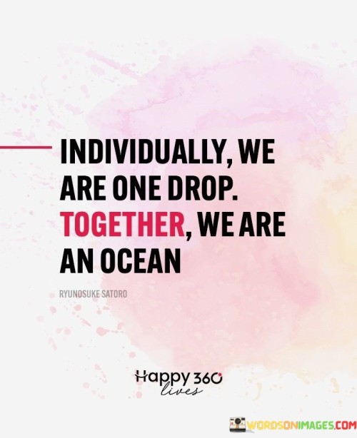 Individually We Are One Drop Together We Are An Ocean Quotes