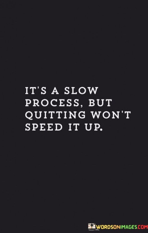 It's A Slow Process But Quitting Won't Speed It Up Quotes